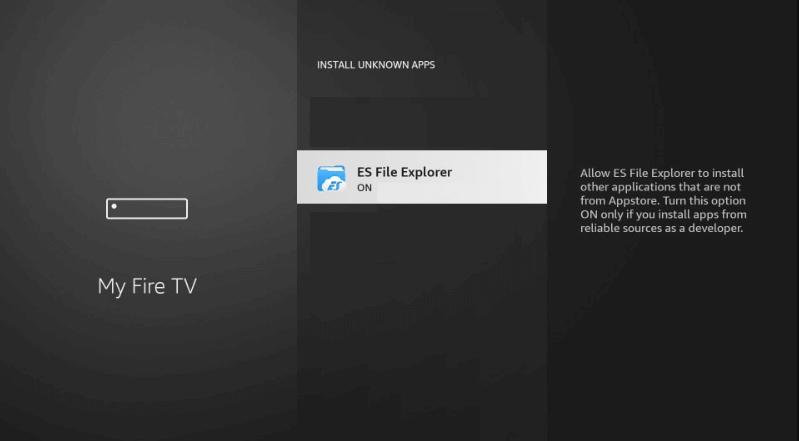 Switch ON ES File Explorer to download Morpheus TV