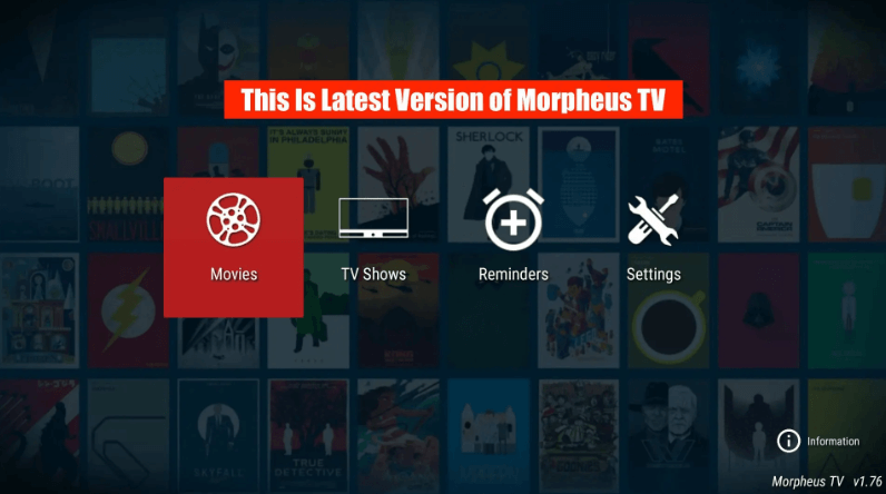 Tap Movies on the Morpheus TV app 