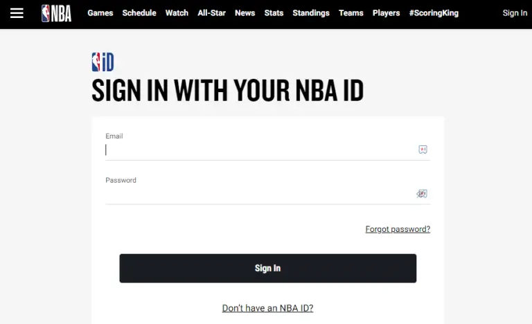 Sign In to NBA 