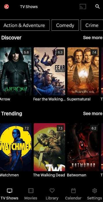 Stream Nova TV content from the app