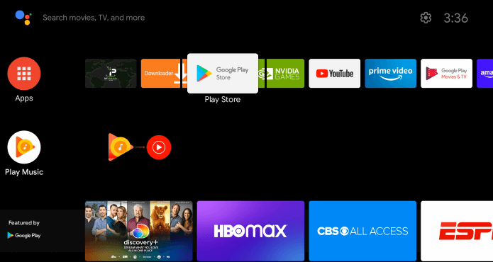 Open Google Play store on your Android TV
