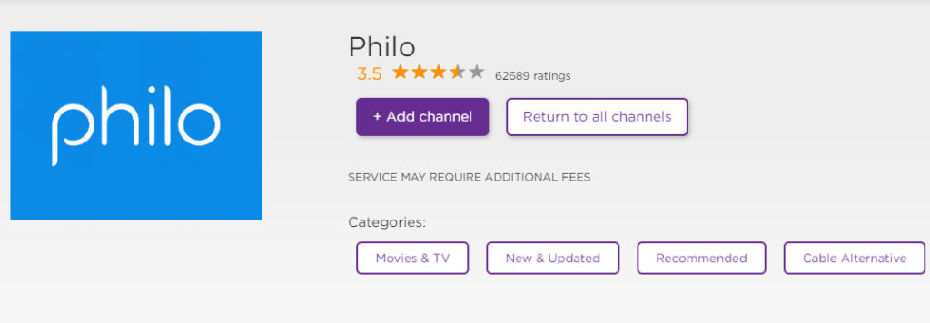 Tap +Add Channel to download Philo