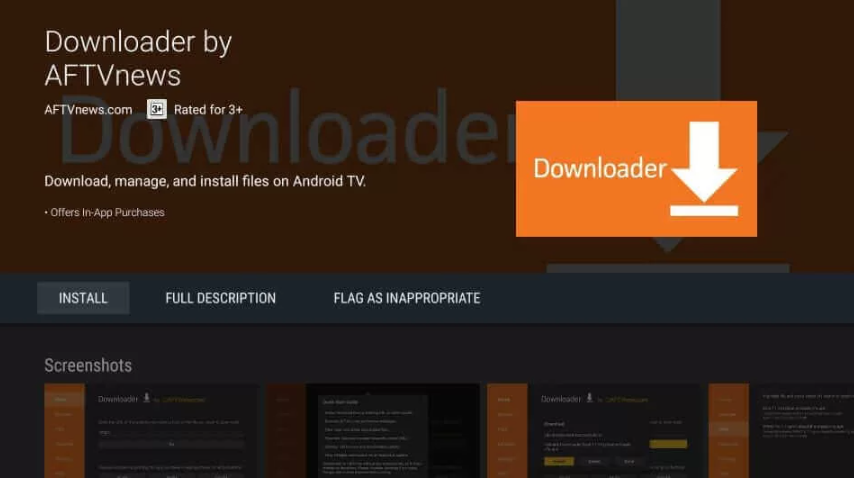 Launch Downloader app to sideload Popcorn Time APK
