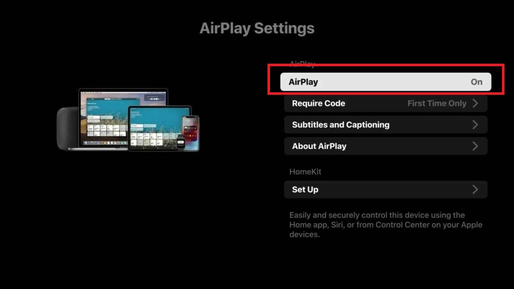 Enable AirPlay option