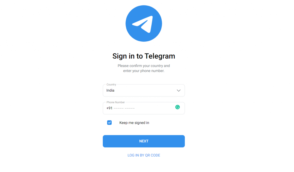 Sign Up for Telegram