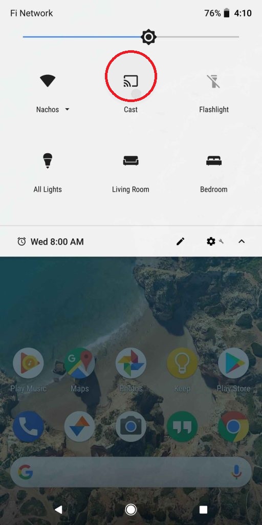Tap on Cast option