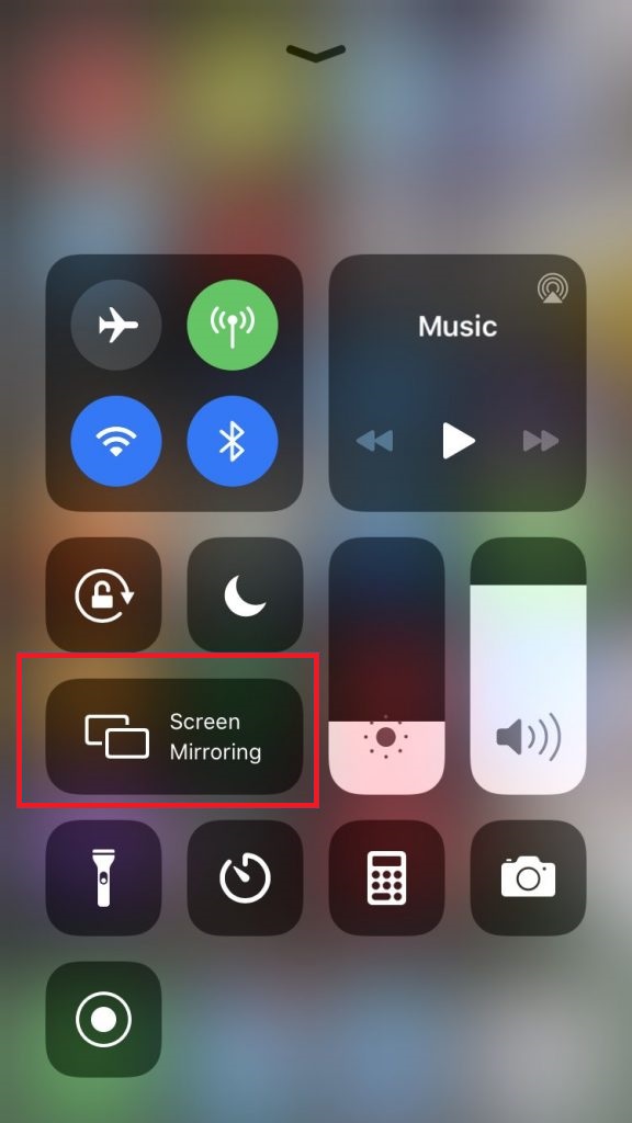 Click on Screen Mirroring option