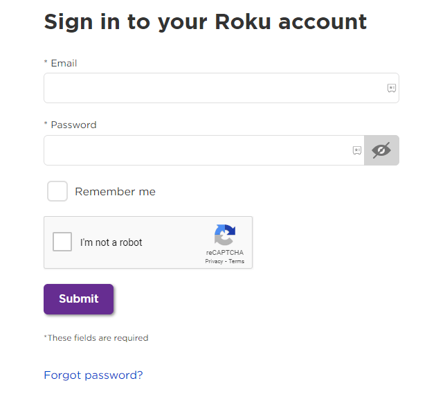 Sign in to Roku