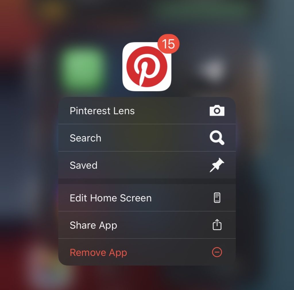 Open the Pinterest app
