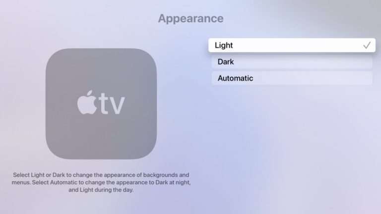 Choose the display option on Apple TV