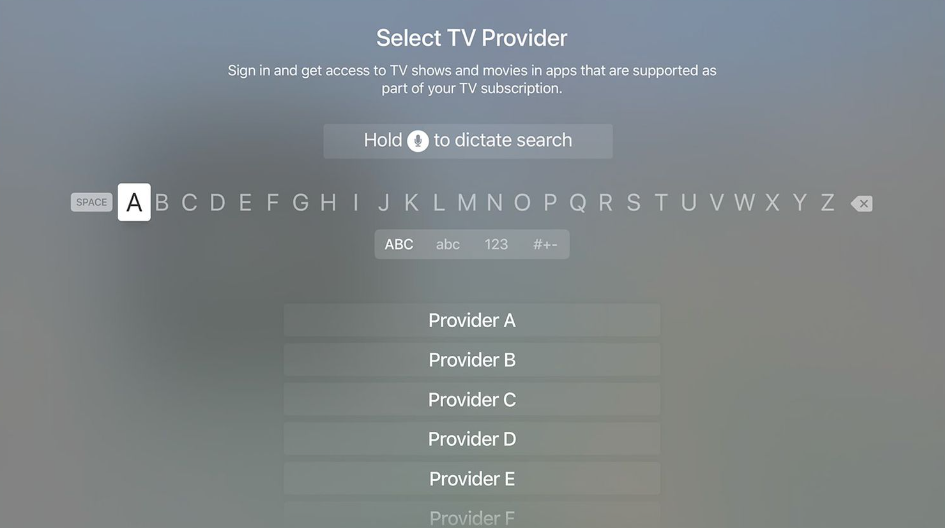 Sign in using TV provider
