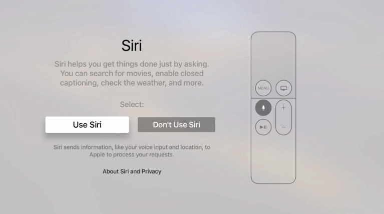 Set up Siri on Apple TV