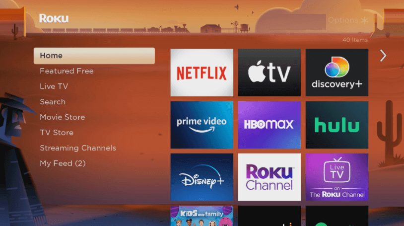 Tap Streaming Channels from Roku Home Screen