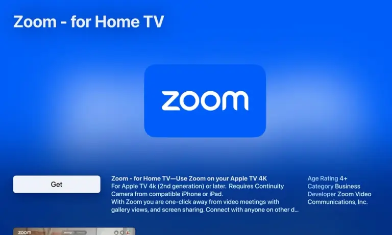 zoom on Apple TV