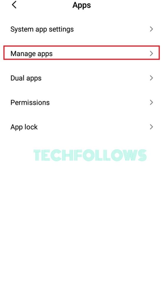 Click on Manage Space on your Android device