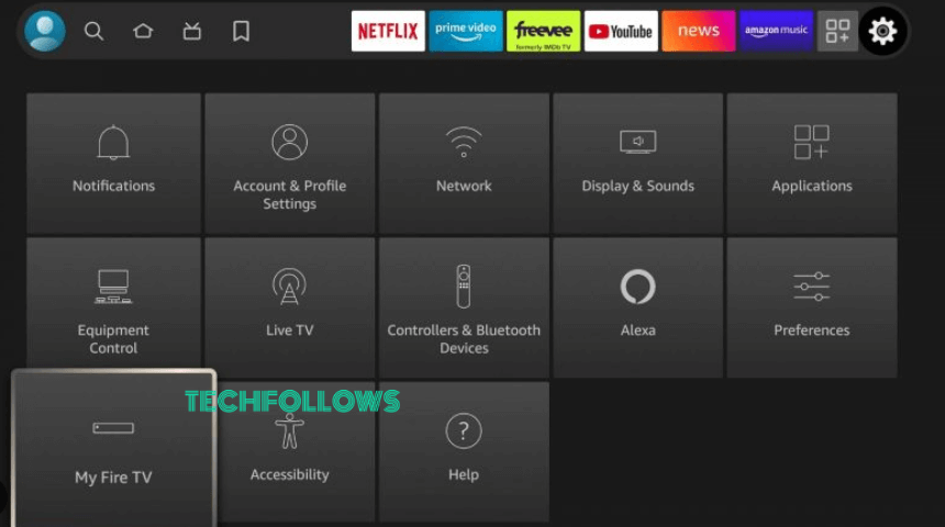 Select My Fire TV option