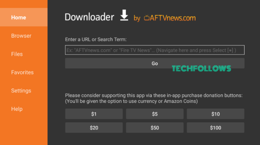 Enter the APK link of CatMouse app on Firestick