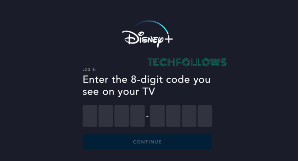 Enter the activation code on Disney+ 