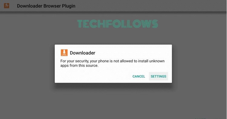 Hit the Settings on Downloader app