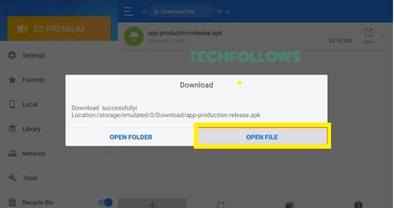 Hit the OPEN FILE