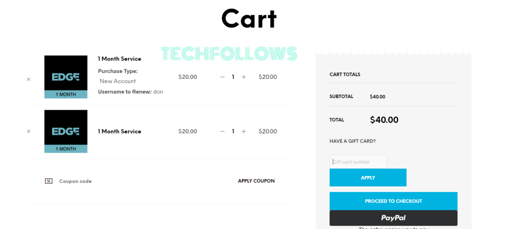 Click Proceed to Checkout