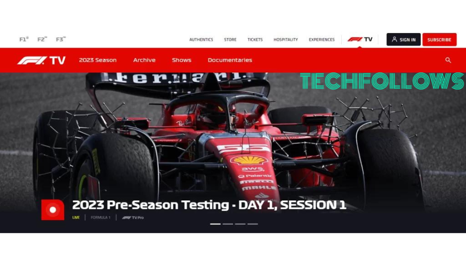 Go to the F1 website 