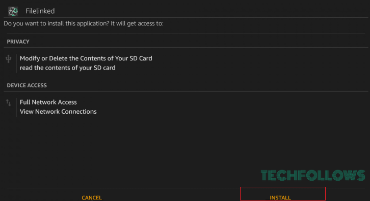 Install Filelinked on Firestick