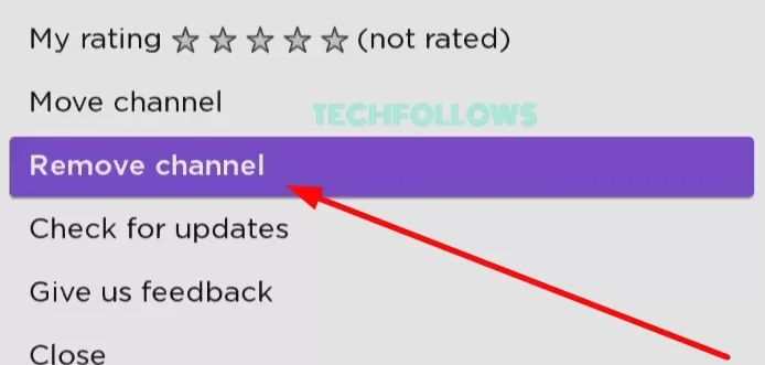 Click on Remove Channel option