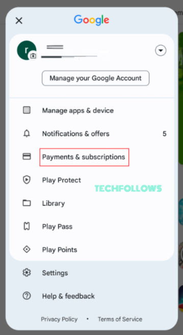 Select the Payments & Subscriptions option to Cancel SoundCloud Subscription