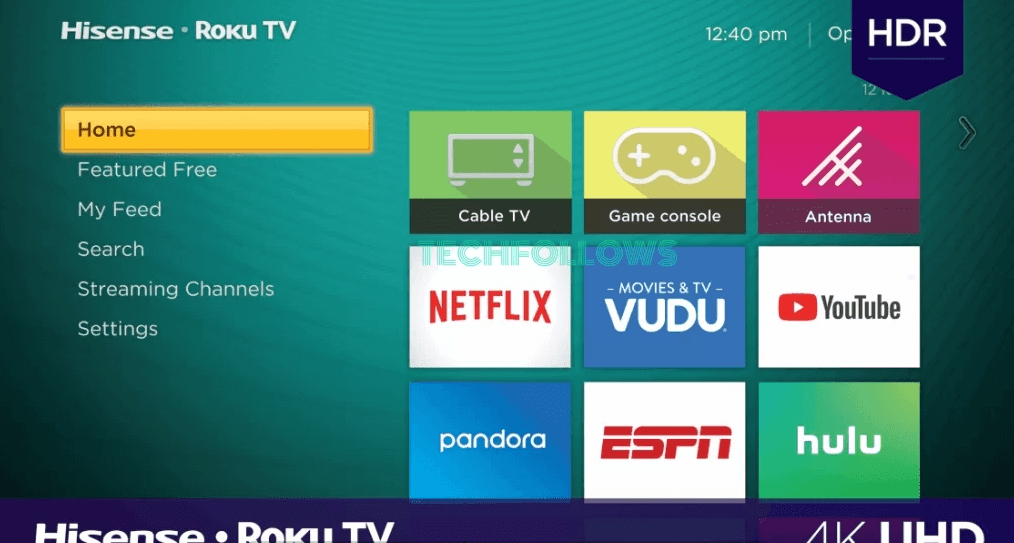 Click Streaming Channels to Download Apps on Hisense Smart TV
