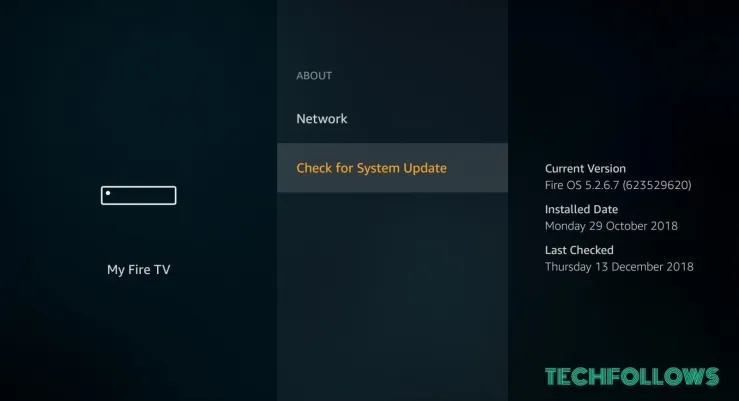 Click Check for System Update