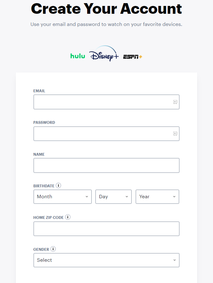Create Hulu account
