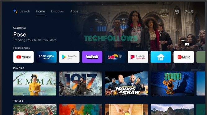 Open Play Store on Android TV