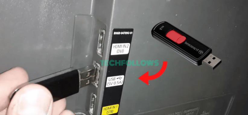 Insert a USB drive on Samsung TV