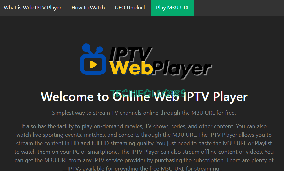 Web IPTV Player 