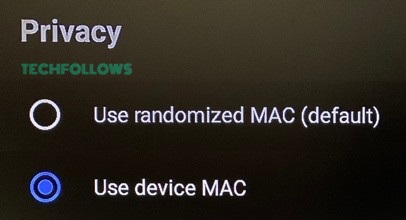Tap Use Device MAC to stream IPTV