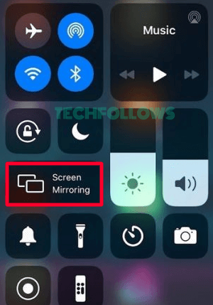 Tap on the Screen Mirroring option