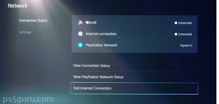 Testing network connection 