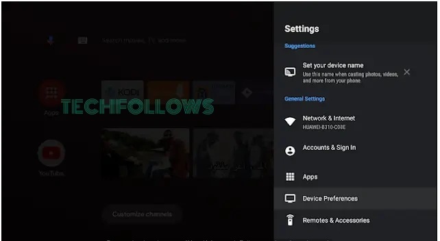 Hit the Device Preference option on Android TV to get Popcornflix APK