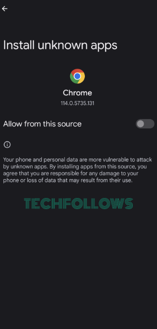 Toggle on the Allow for this source option