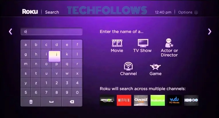 Search for Spectrum TV on  Roku
