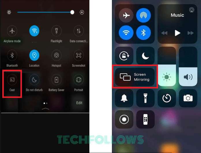 Hit the Cast icon and Screen mirroring option on Android or iOS device
