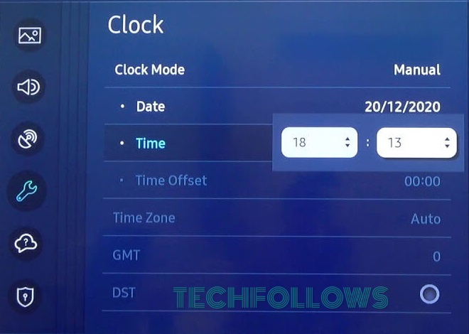 Set Time and Date on Samsung TV