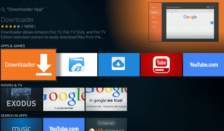 Install Downloader on Firestick