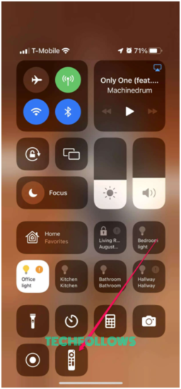 Hit the Apple TV remote icon