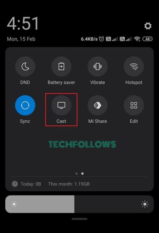 Tap the Cast icon