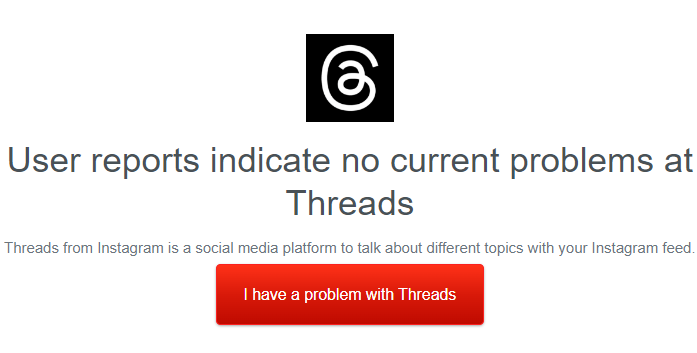 Check the Server Status if Threads app not working