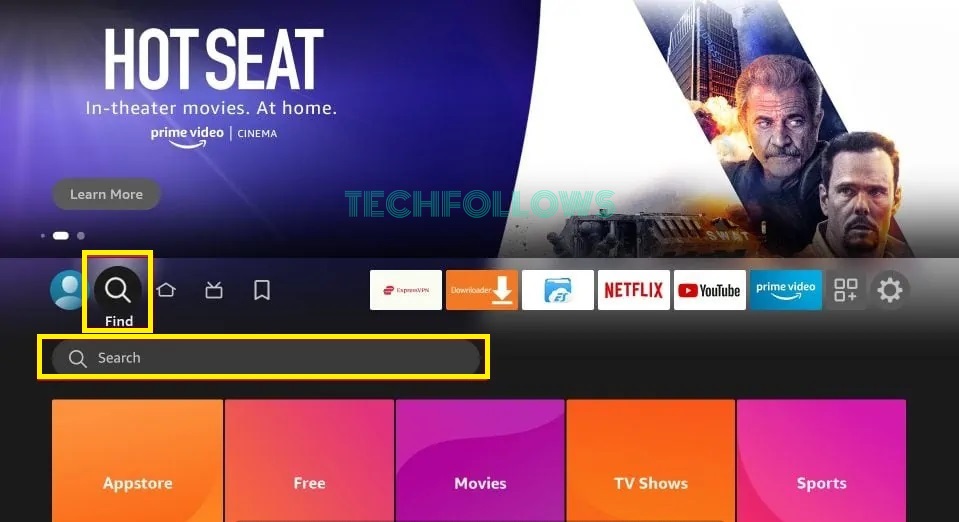 Tap Find icon on Firestick