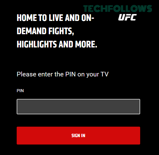 Enter pin to activate UFC on LG TV