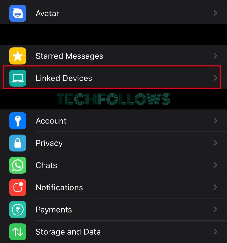 Click Linked device on WhatsApp
